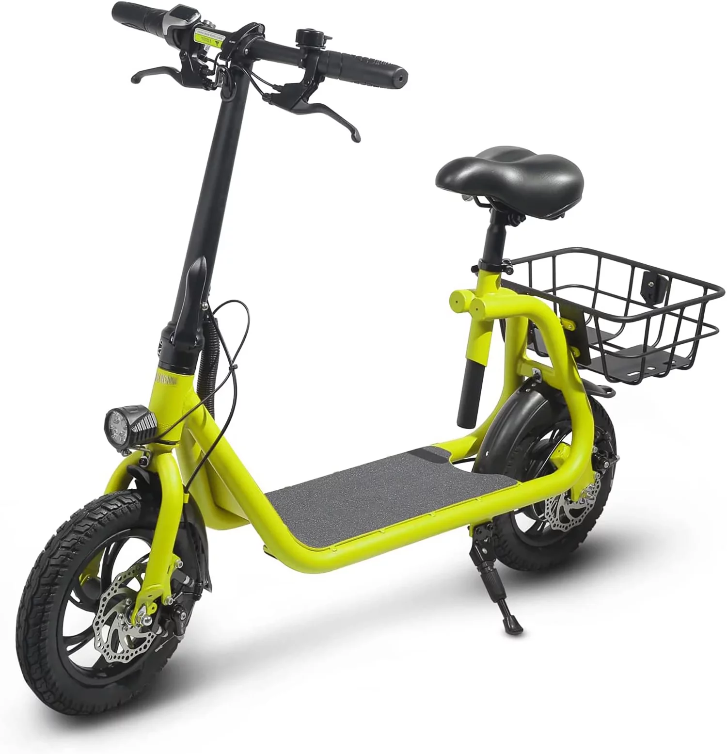 Cynetus Electric Bicycles Foldable Electric Scooter with Seat for Adults Electric Bike with Carry Basket