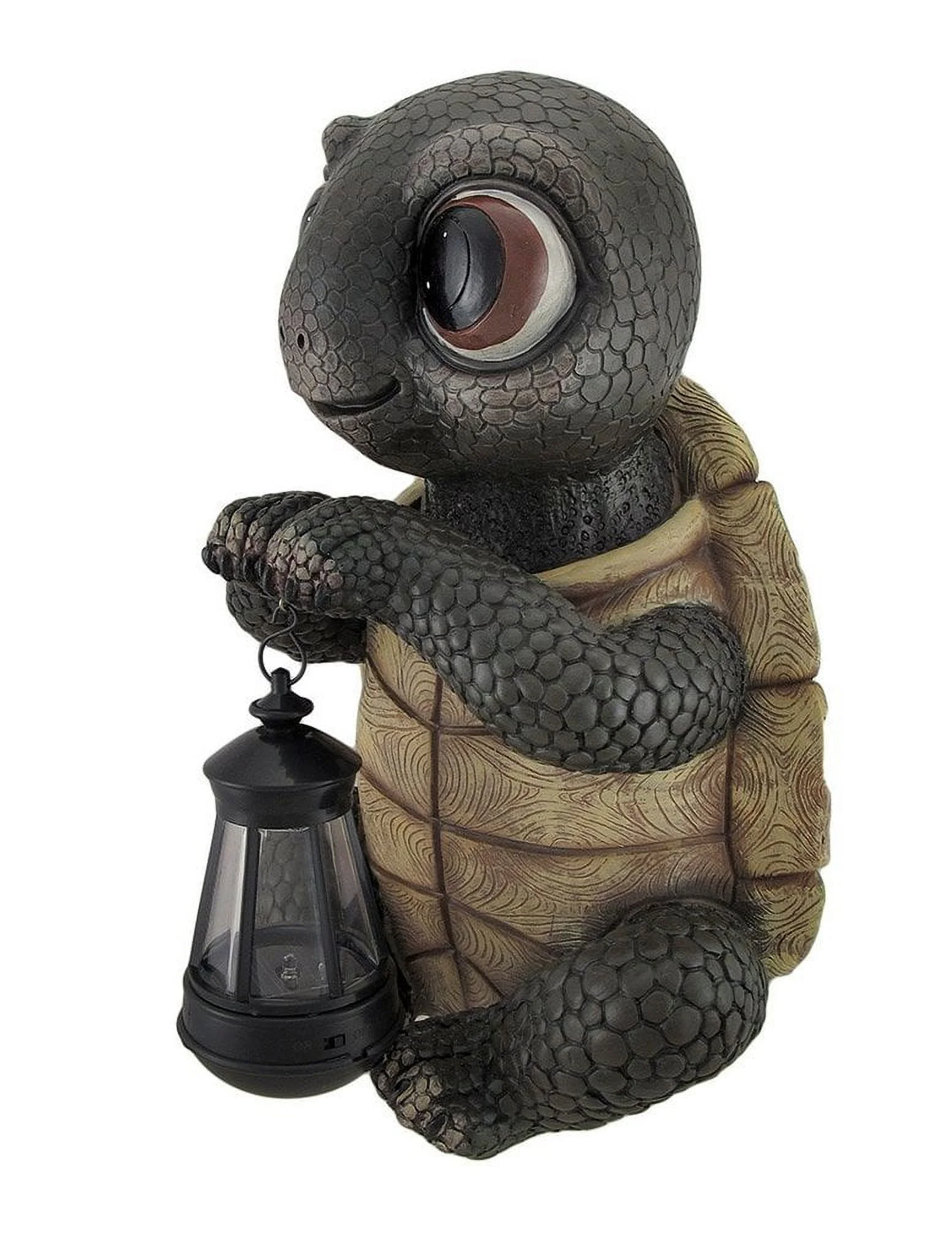 Zeckos Twilight Turtle Garden Statue and Solar LED Lantern