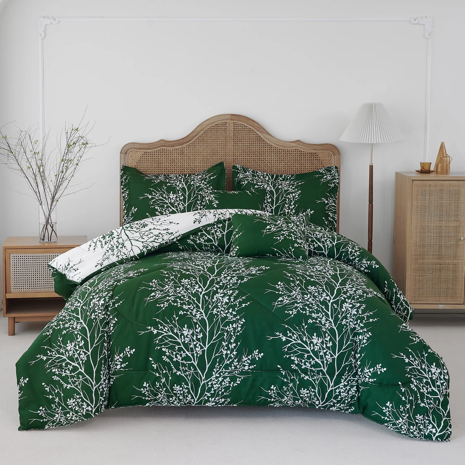 Spirit Linen Home Est. 1988 Foliage Collection Comforter Set - Queen, Hunter Ivory