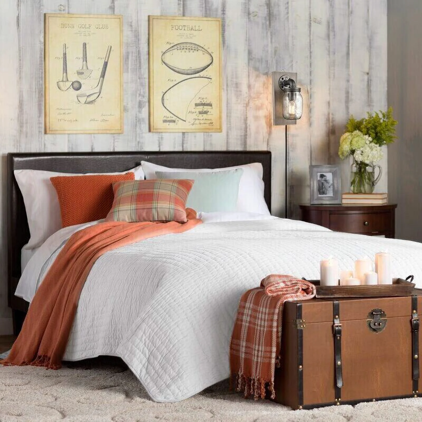 Farmhouse Mason Jar Wall Sconces Set of 2 Hanging Plug-in Wall Light