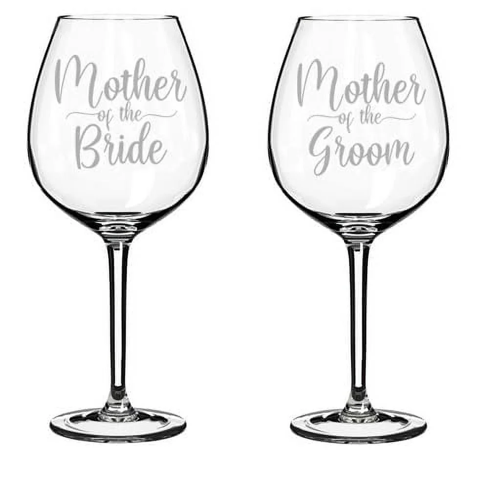 Set of 2 Wine Glass Goblet Gift Mother Of The Bride & Mother Of The Groom (20 oz Jumbo)