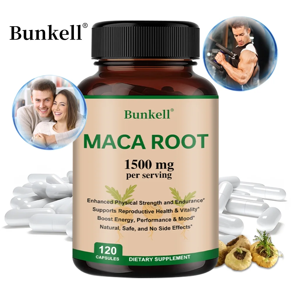 Bunkell Maca Root Capsules - Increase energy and stamina, improve mood 120 capsules
