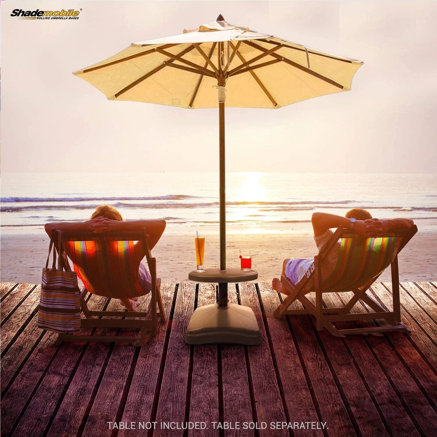 Shademobile Rolling Umbrella Base-Sand