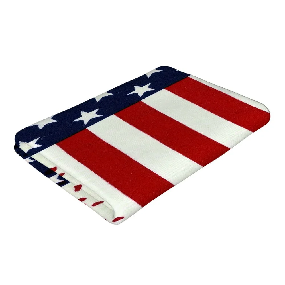Creowell Kaufman - American Flag Beach, Bath, Pool beach towel 30x60in
