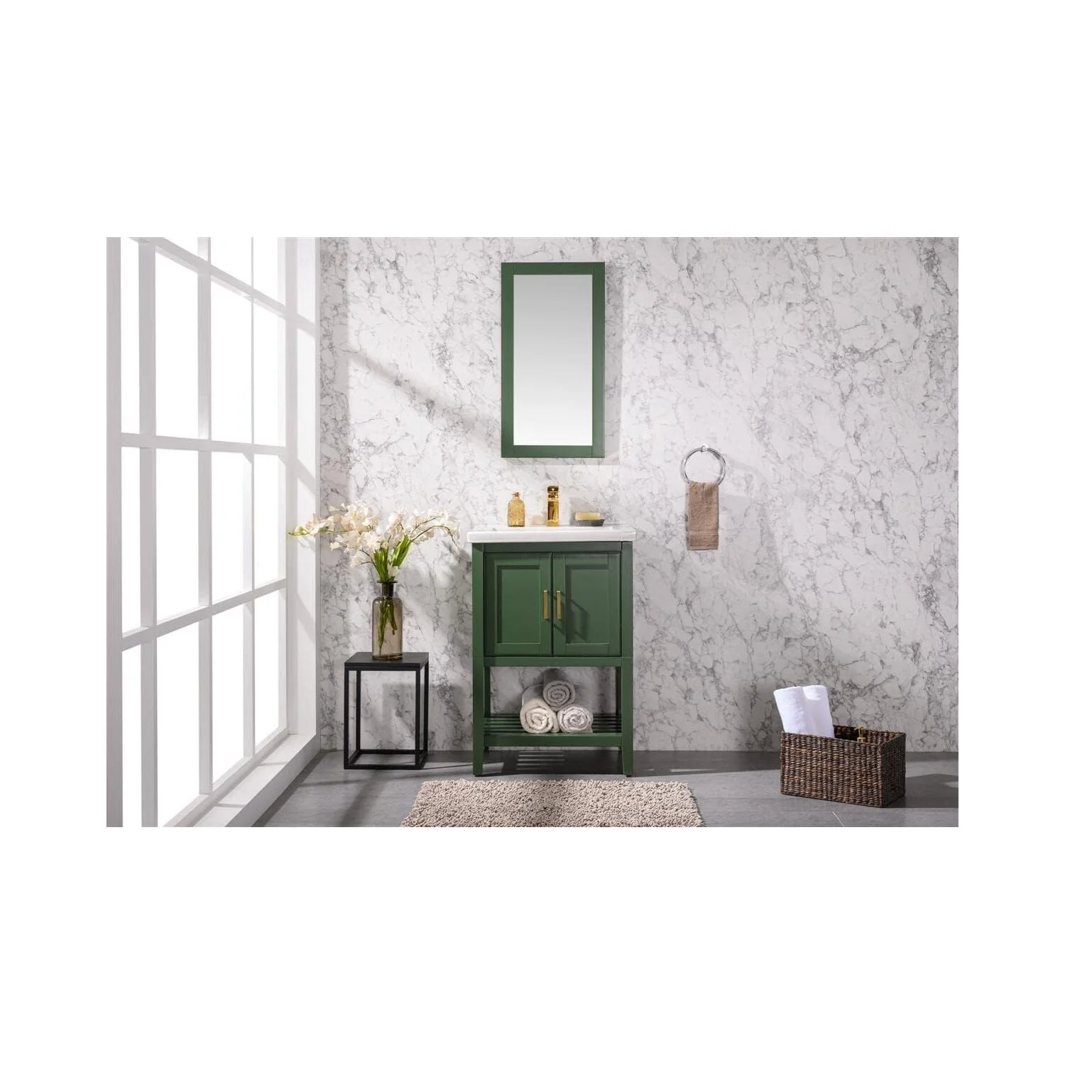 Maykoosh Natural Beauty 24-Inch Kd Green Sink Vanity