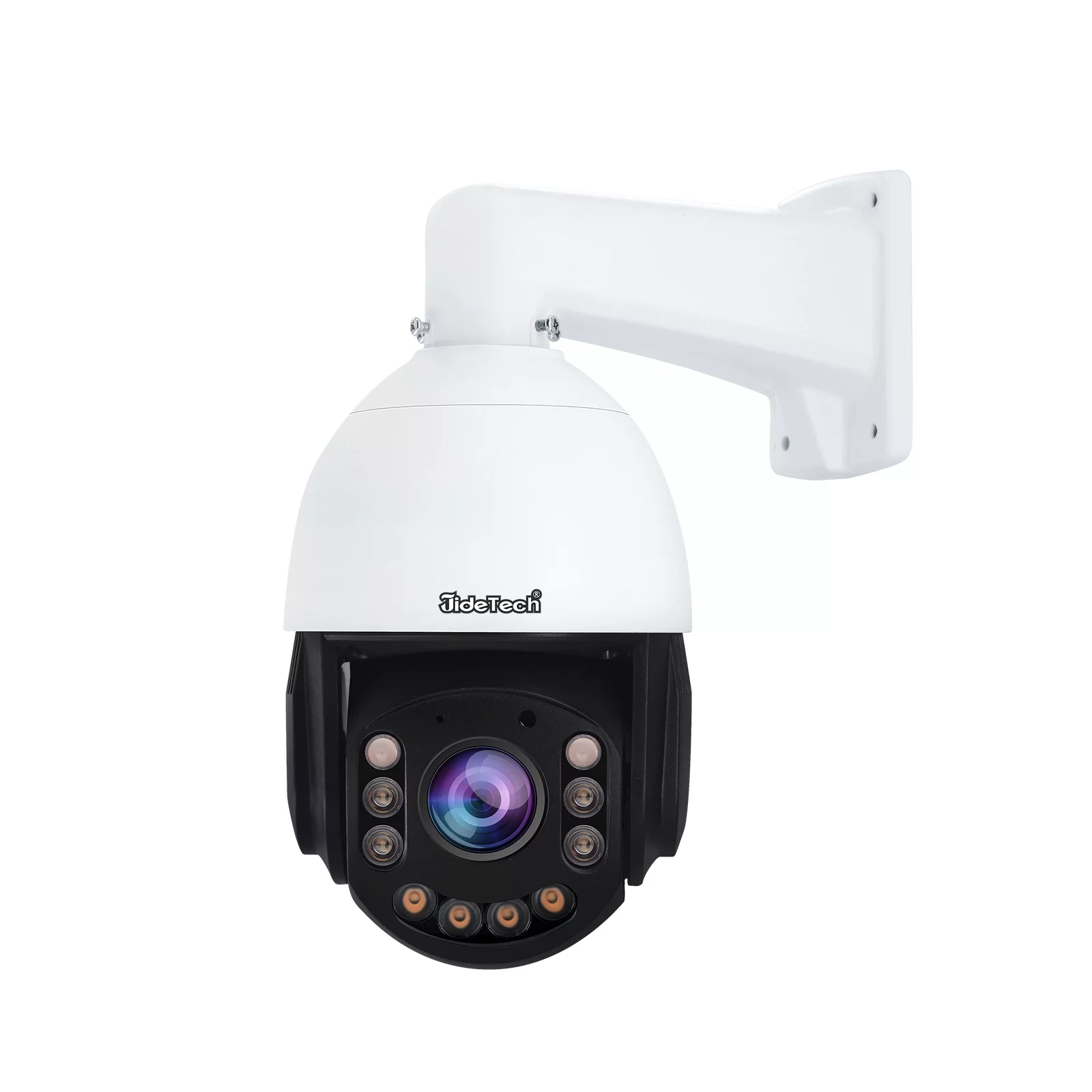 JideTech 8MP POE Surveillance Camera, PTZ IP Camera Outdoor with 20x Optical Zoom, Detection Alarm, 360°/90° Swivel, Night Vision in Colour, 2-Way Audio, IP66, 256G SD Slot
