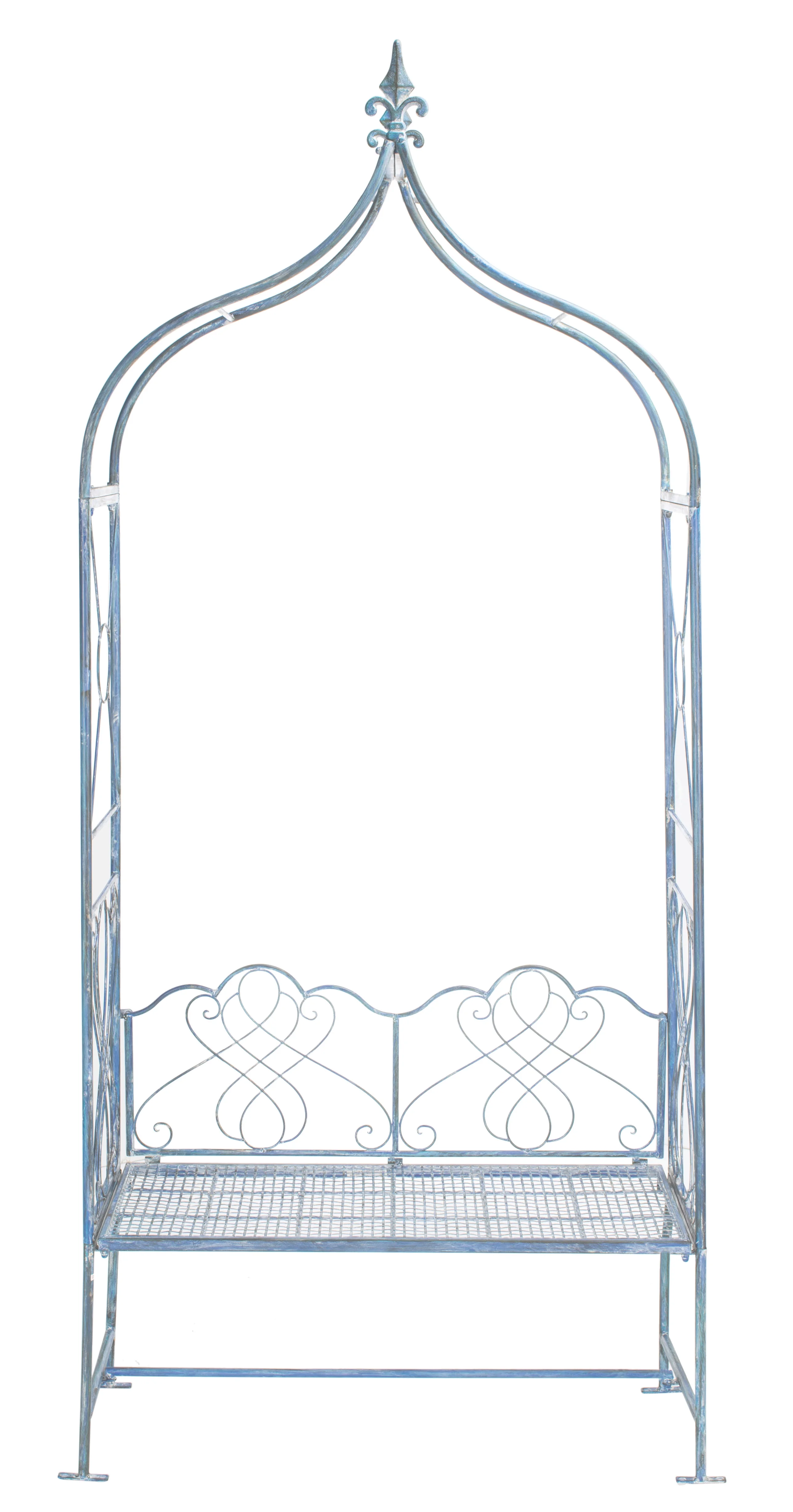 SAFAVIEH Eloise Outdoor Patio Arbor Bench, Antique Blue