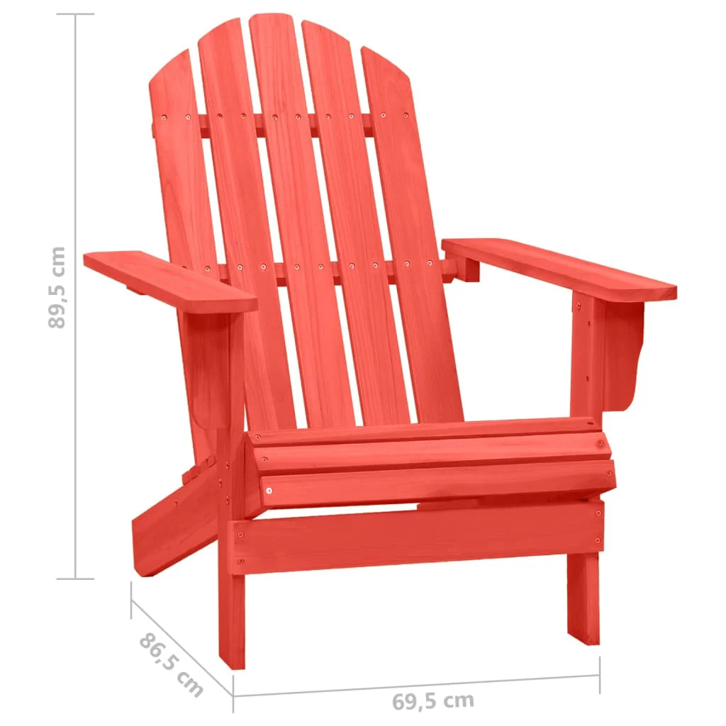 Suzicca Patio Adirondack Chair Solid Fir Wood Red