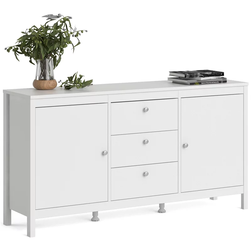 Home Square 2 Piece Furniture Set with Sideboard and Coffee Table in White