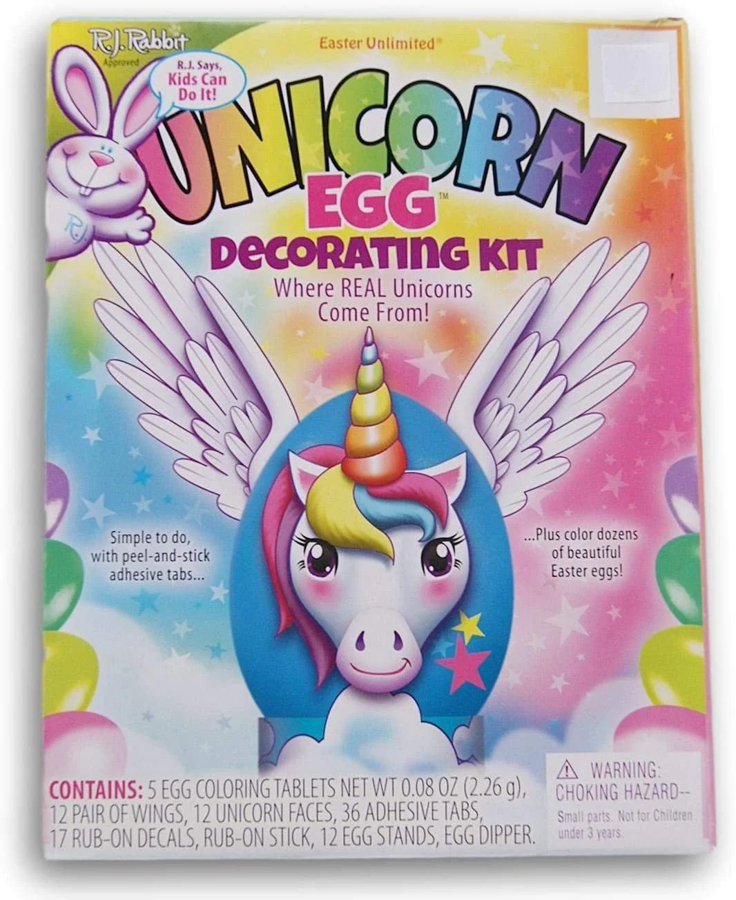 Easter Unlimited Unicorn Egg 3D Deco Kit Pegasus 60pc Egg Decorating Kit