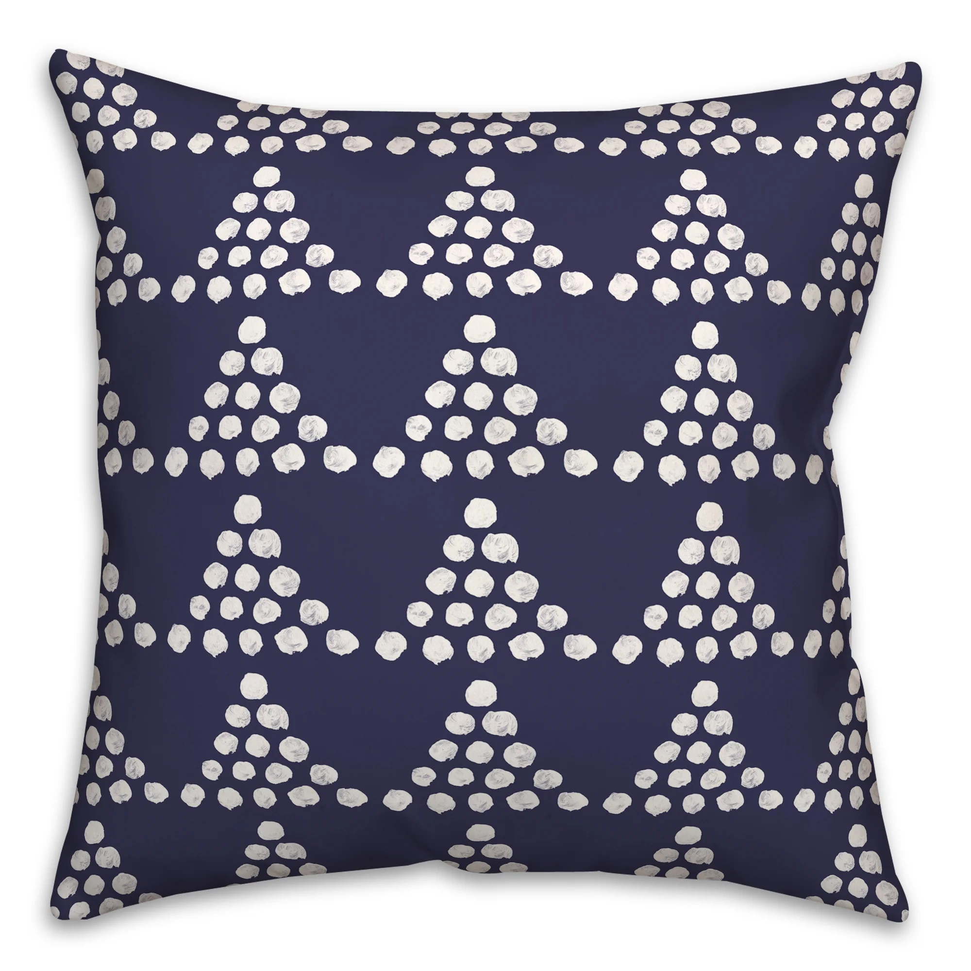 Creative Products Navy Dotted Triangles 18 x 18 Indoor / Outdoor Pillow