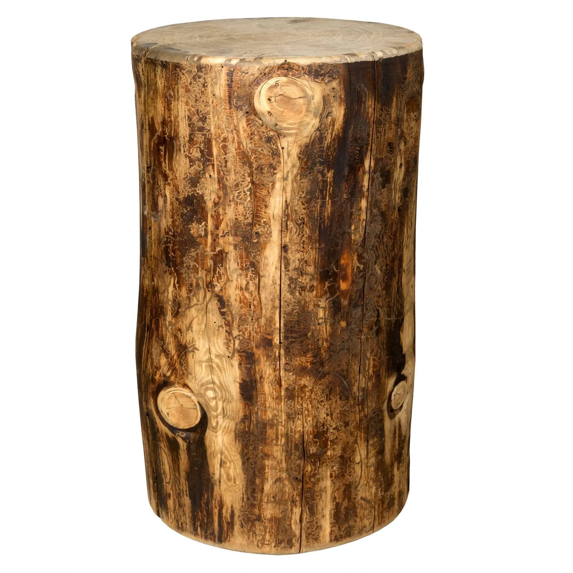 Glacier Country Collection Cowboy Stump, 18 Inch Height, Exterior Stain Finish