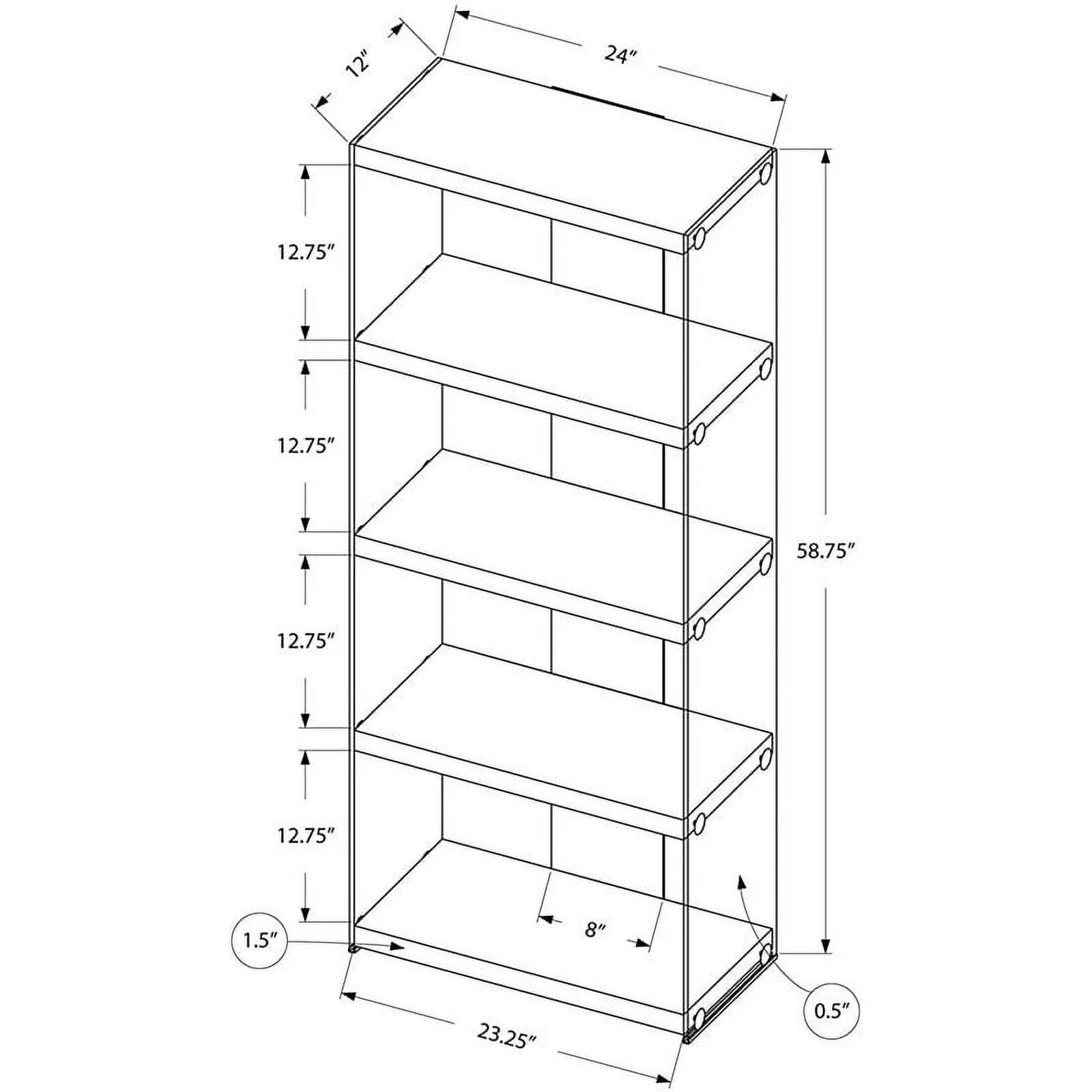 Bowery Hill 4 Shelf Bookcase in Glossy White