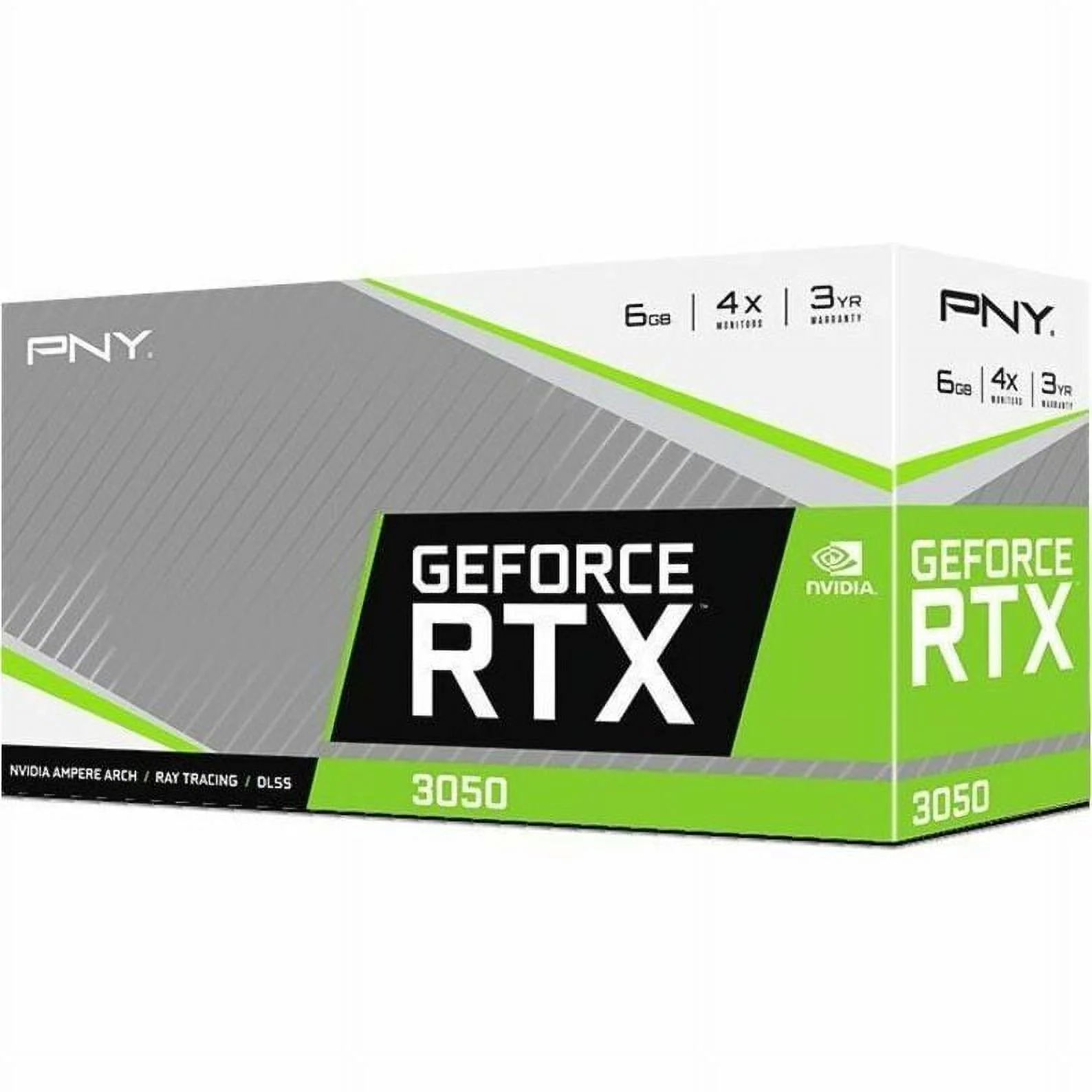 PNY NVIDIA GeForce RTX 3050 Graphic Card - 6 GB GDDR6 - 7680 x 4320 - 1.04 GHz Core - 1.47 GHz Boost Clock - 96 bit Bus Width - PCI Express 4.0 x8 - DisplayPort - 1 x DisplayPort - HDMI