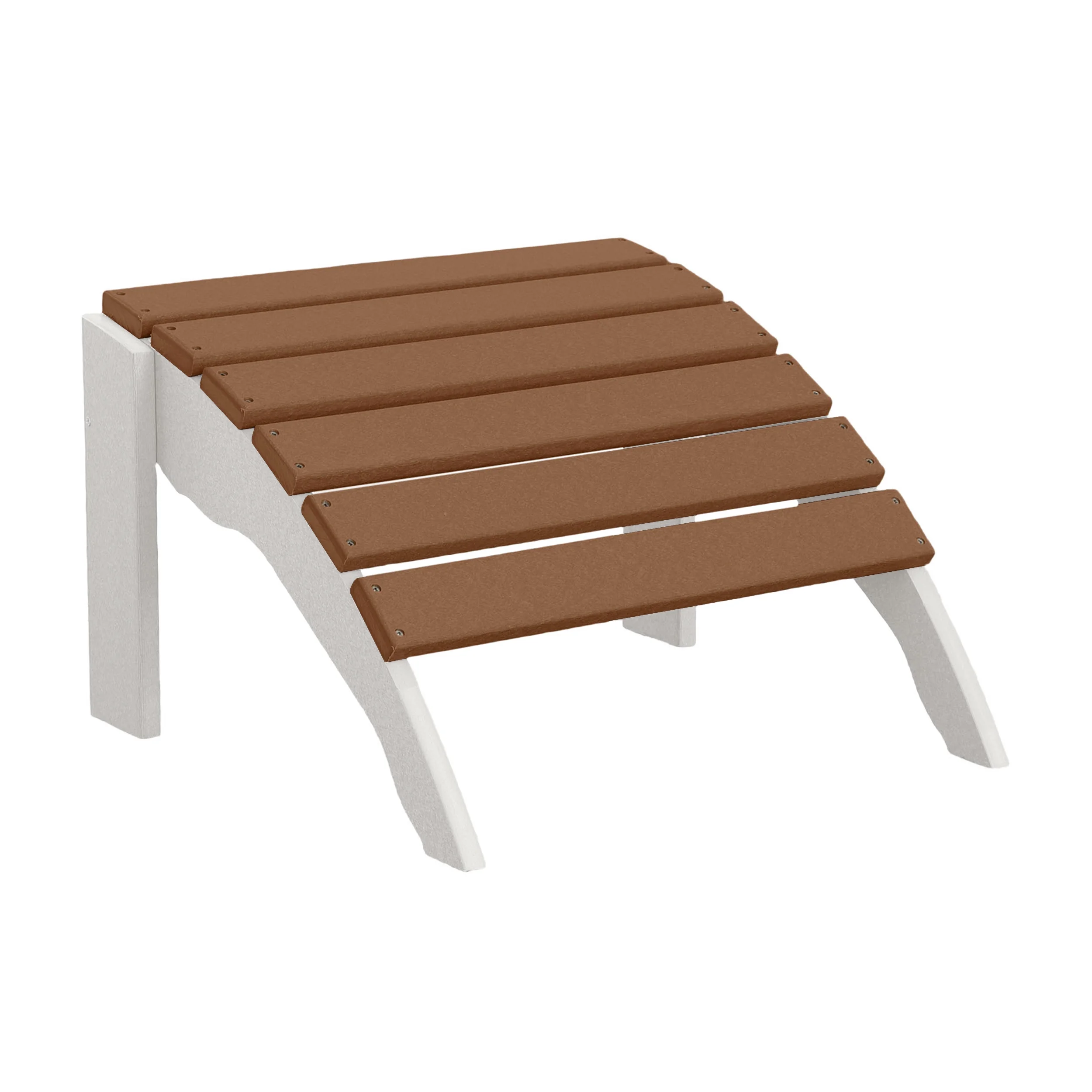 DUROGREEN® The Adirondack Ottoman - White with Teak