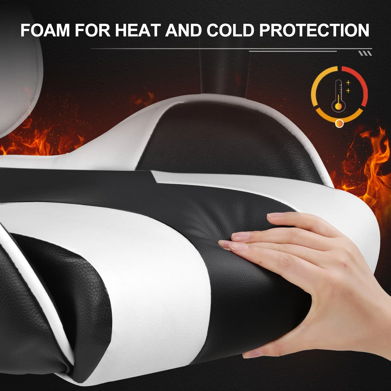 LUCKRACER Gaming Chair With Massage Office Computer Chair, White