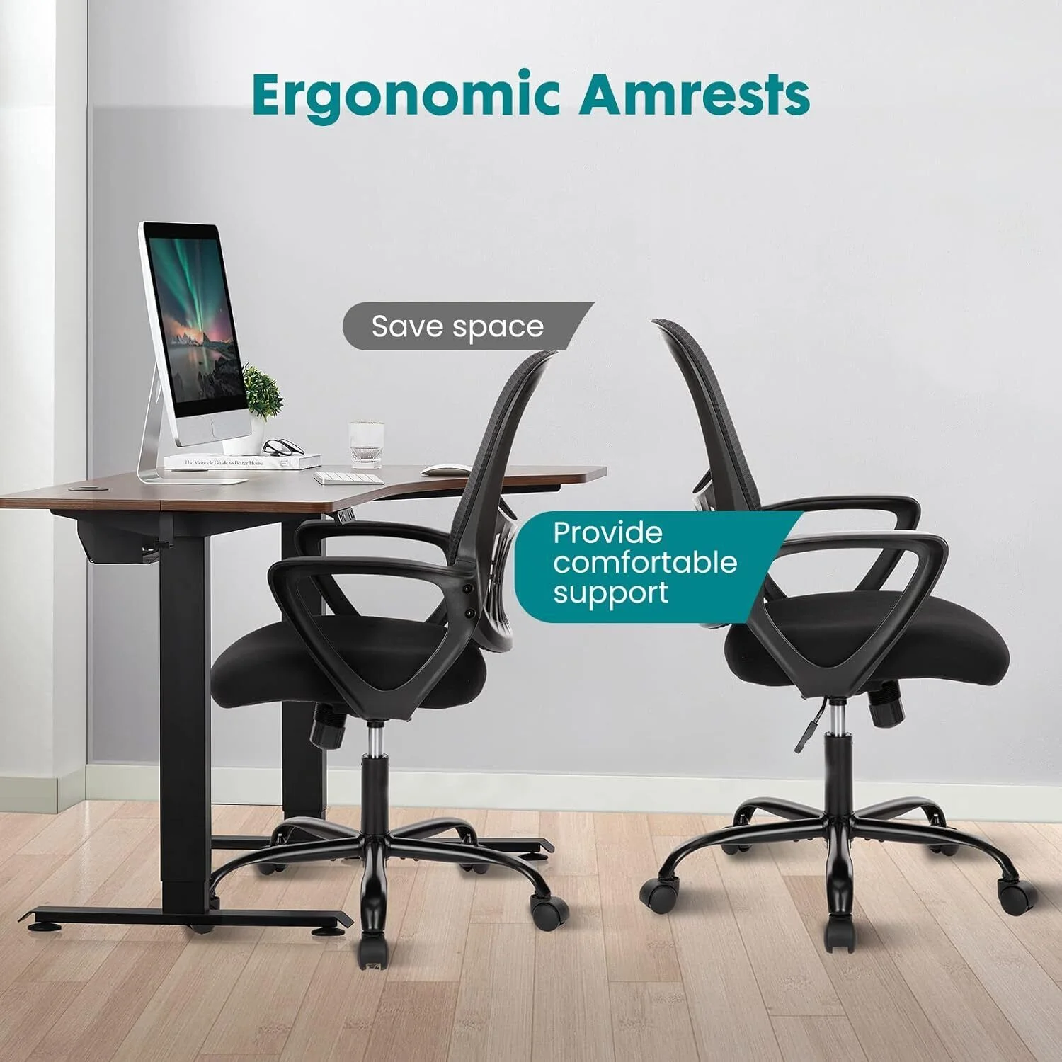 Ergonomic Mid-Back Mesh Rolling Office Computer Desk Chair with Wheel