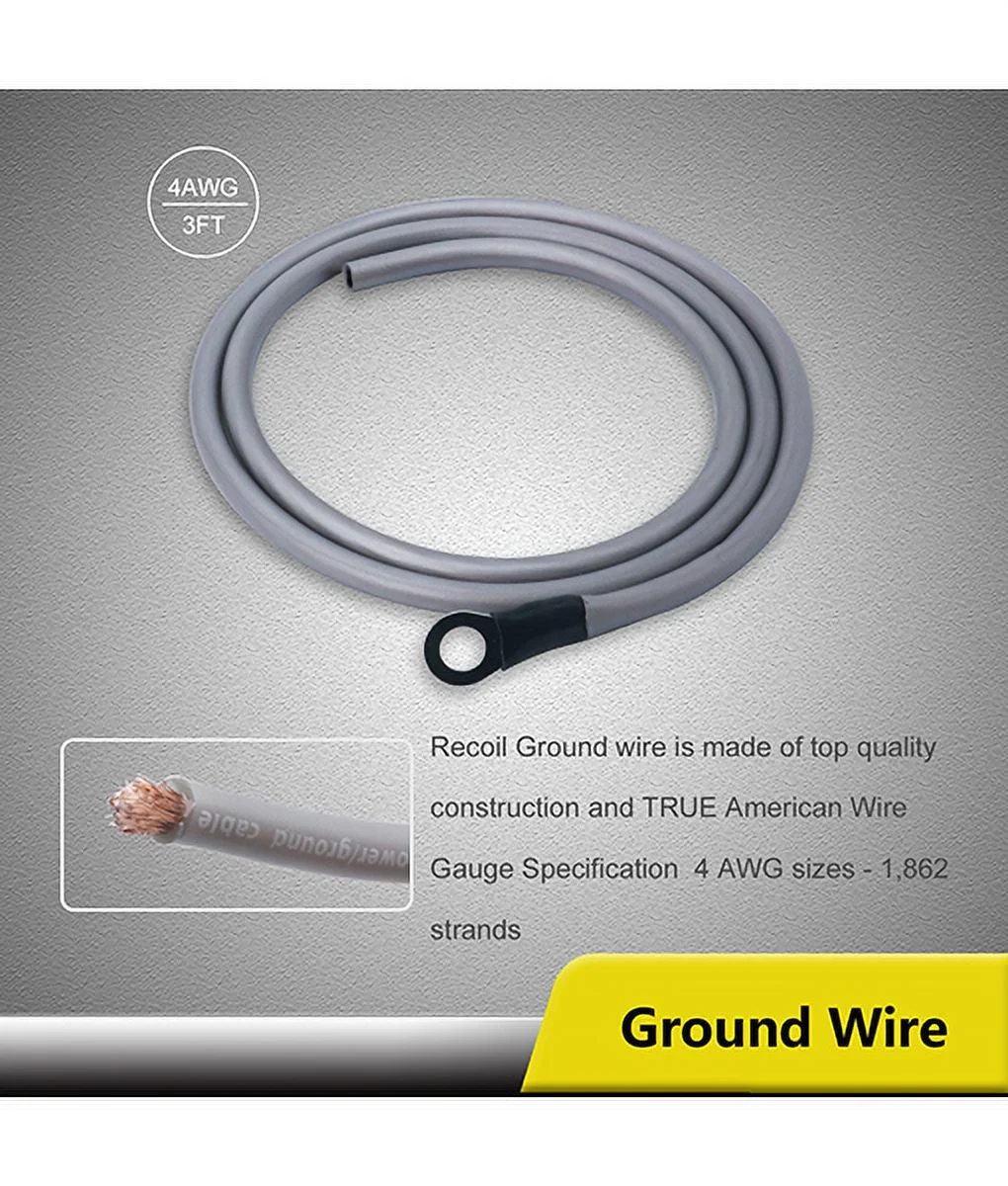 Recoil RCK46 True 4 Gauge Complete 6-Channel CCA Amplifier Wiring Kits with OFC RCA Cable