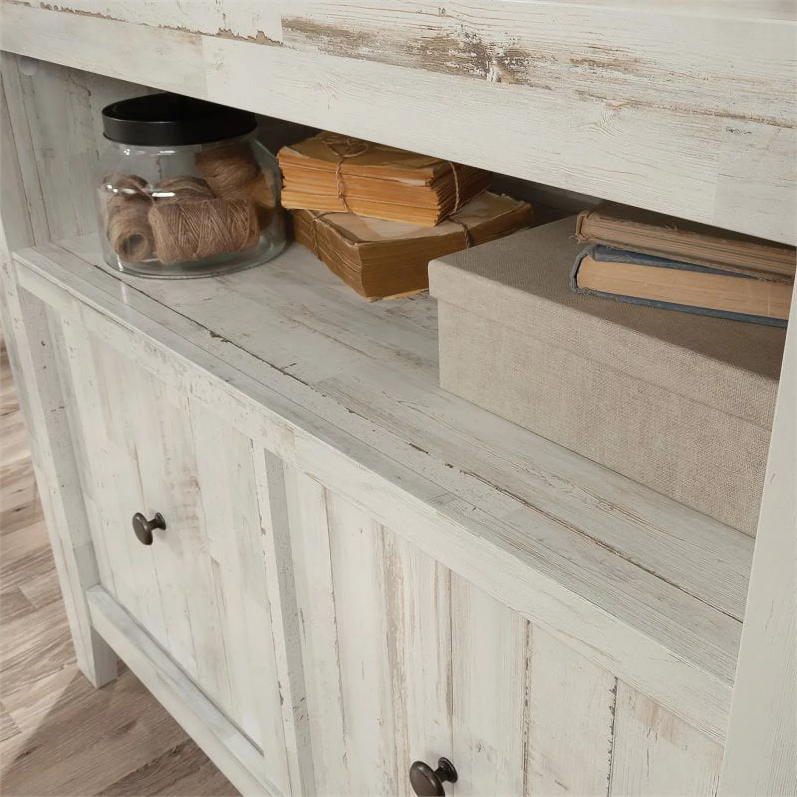 Sauder Dakota Pass 1-Drawer Lateral File with Open Shelf, White Plank Finish