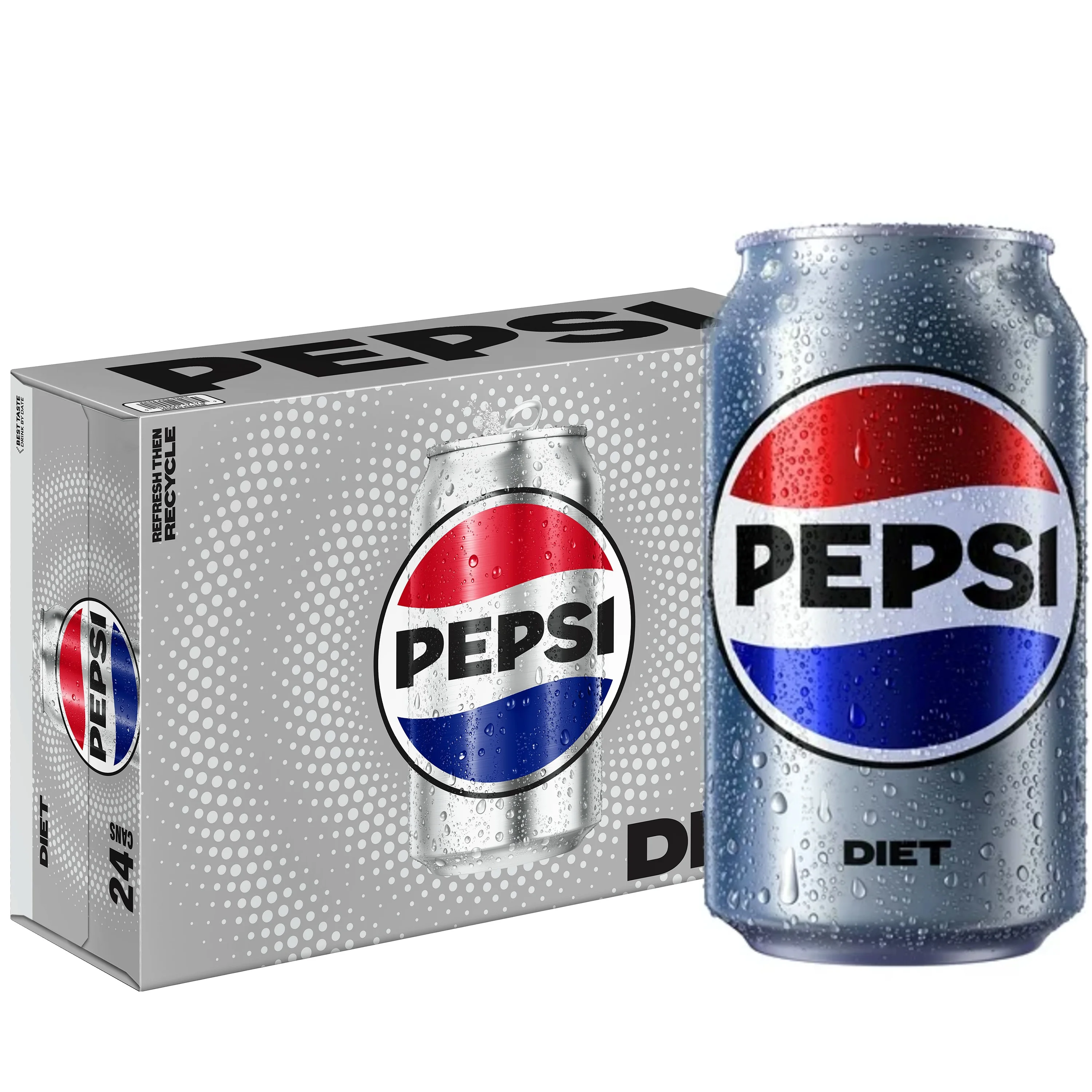 Diet Pepsi Cola Soda Pop, 12 fl oz, 24 Pack Cans