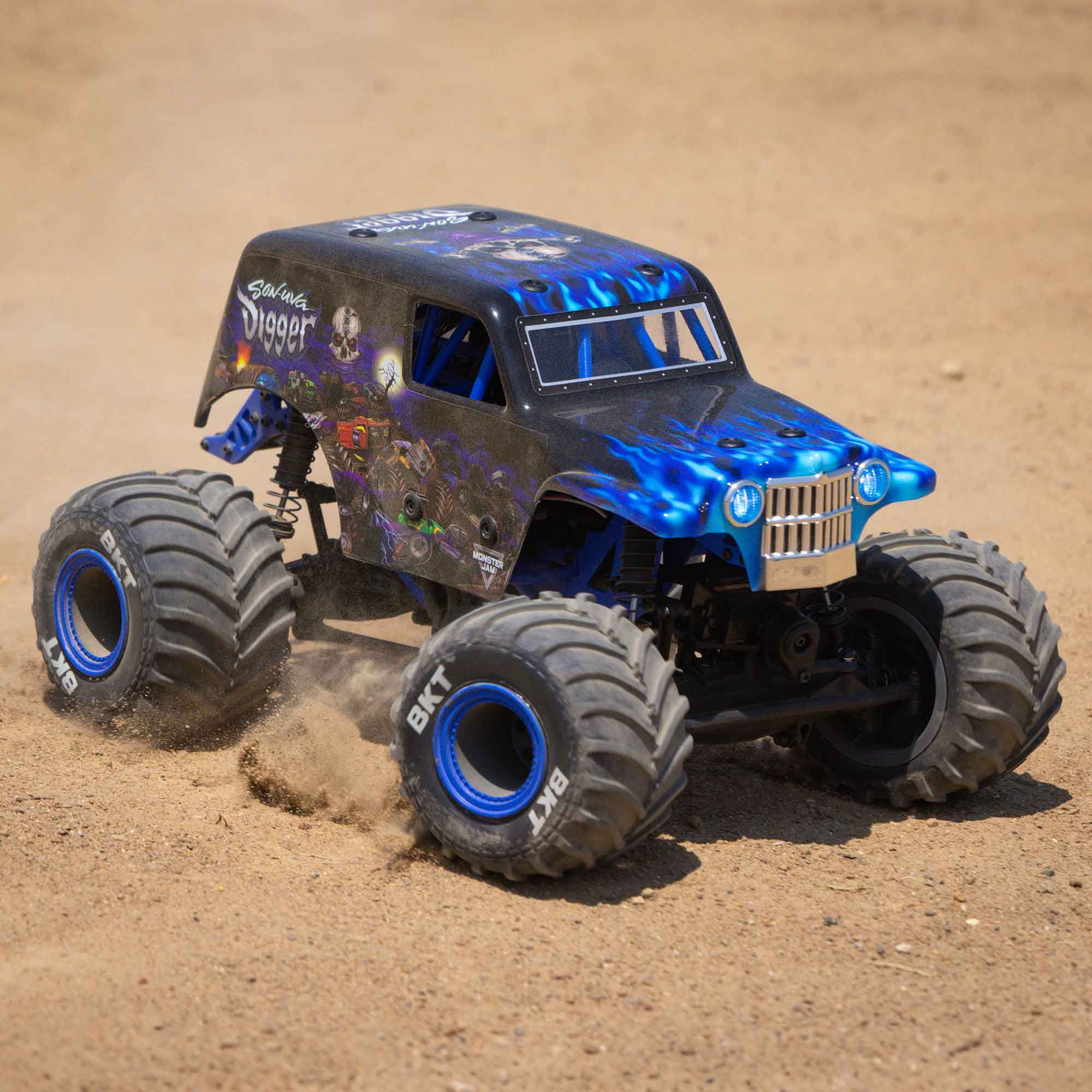 Losi 1/18 Mini LMT 4 Wheel Drive Son Uva Digger Monster Truck Brushed RTR LOS01026T2