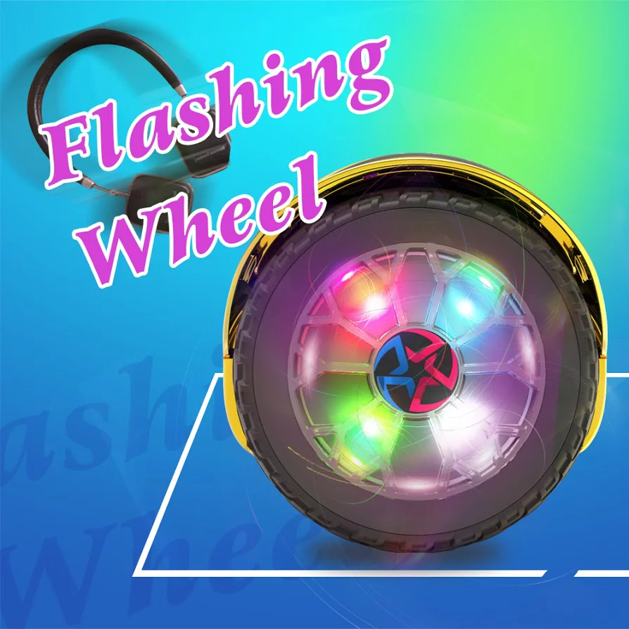 HOVERSTAR Hoverboard Certified HS2.0 Flash Wheel with LED Light Self Balancing Wheel Electric Scooter Chrome Gold