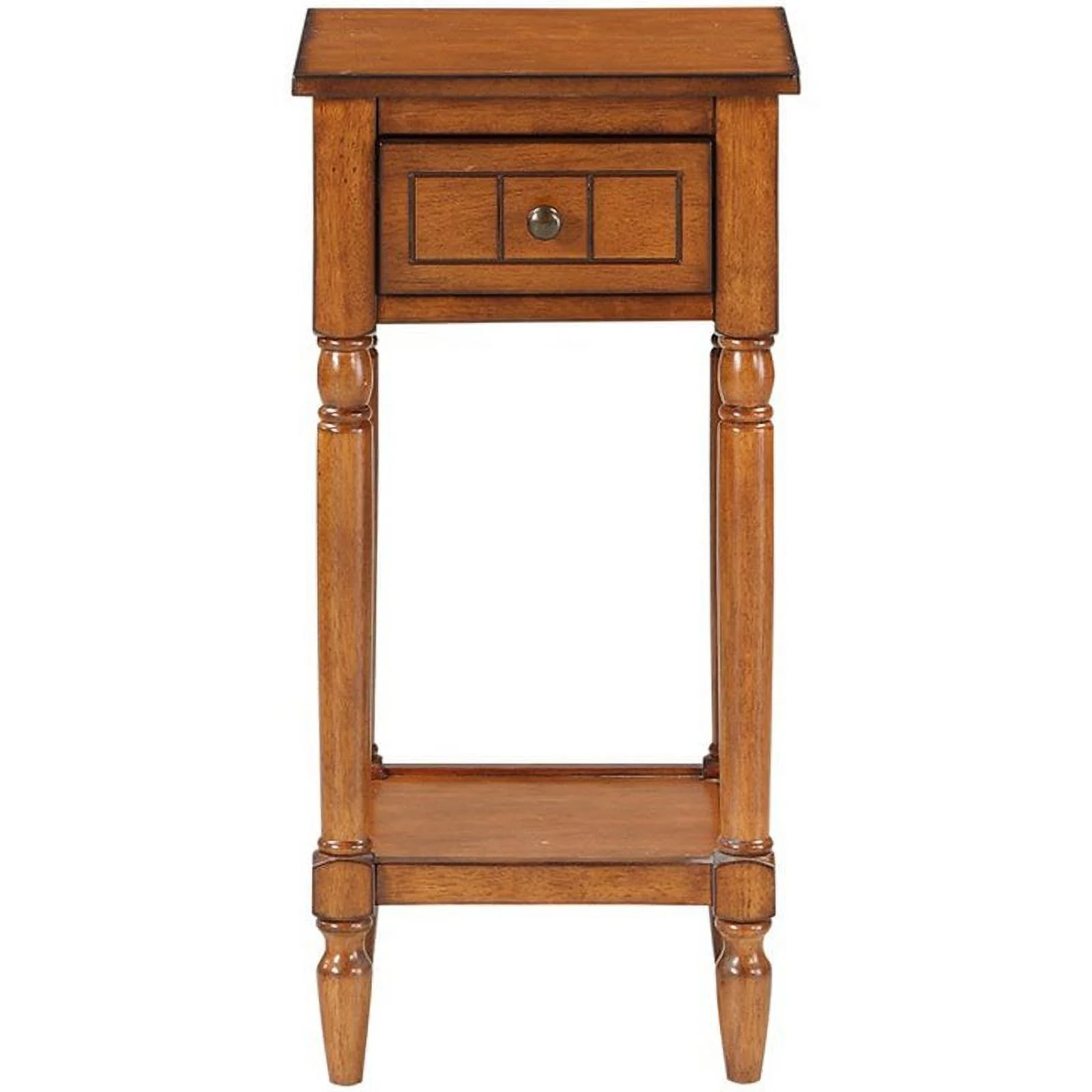 Pemberly Row One-Drawer Traditional Wood Accent End Table in Walnut