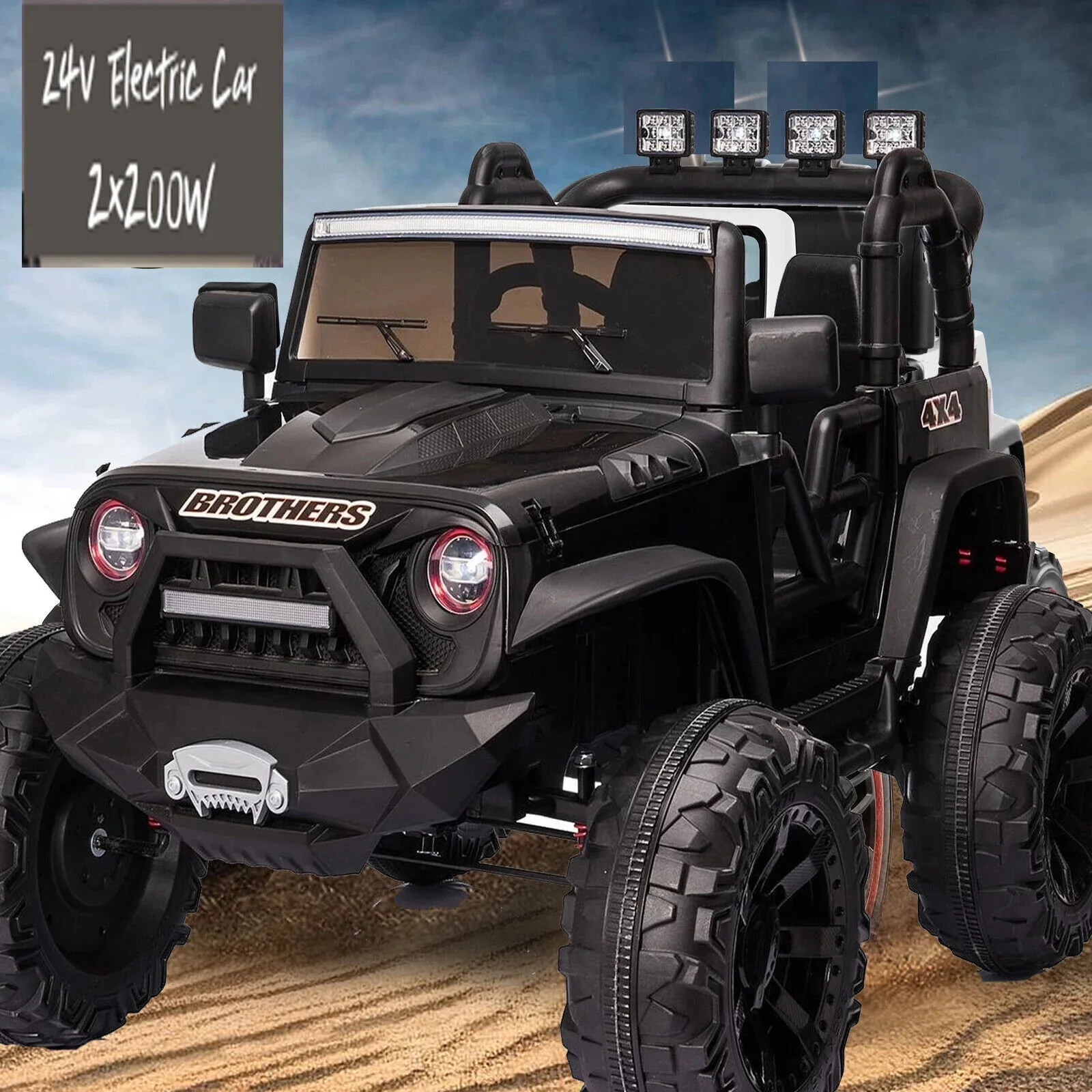 Electric 24V Kids Ride on Truck Car Jeep MP3 LED w/Remote Control - 2 Seats, 400W