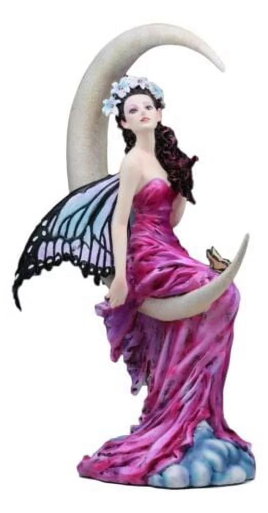 Ebros Large Amethyst Moon Celestial Butterfly Fairy Statue 11