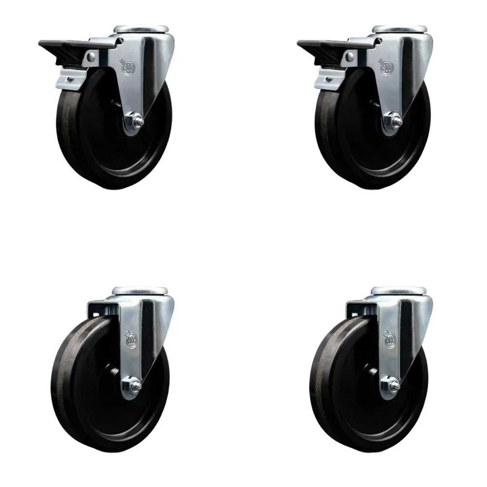 Phenolic Swivel Bolt Hole Caster Set of 4 w/5