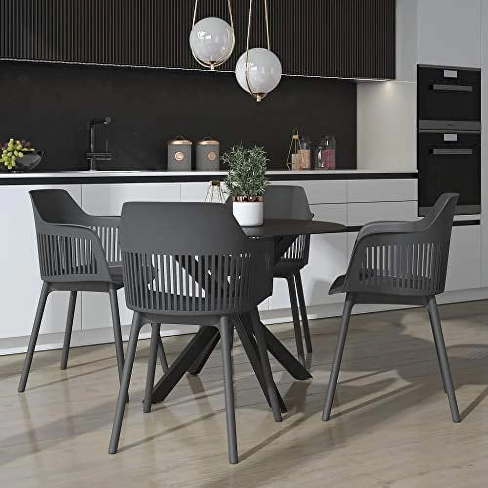 Cosco Camelo Black Resin Dining Chair (Set of 2) 87212BLK2E