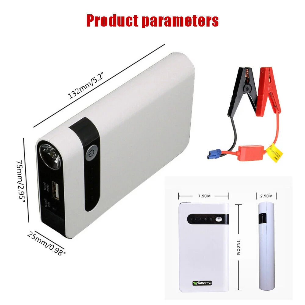 3 IN 1 Car Jump Starter 20000mAh Booster Jumper Box Power Bank Battery Charger