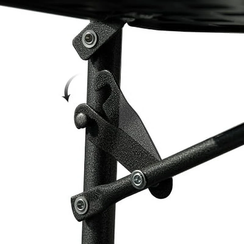 Outdoor Balcony Table Hanging Folding Railing Table Metal Frame for Patio,Garden Black