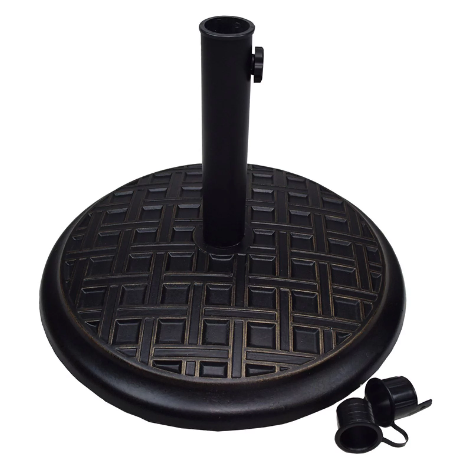Oakland Living 33 lbs. Concrete Outdoor Patio Umbrella Stand with Basket Weave Pattern