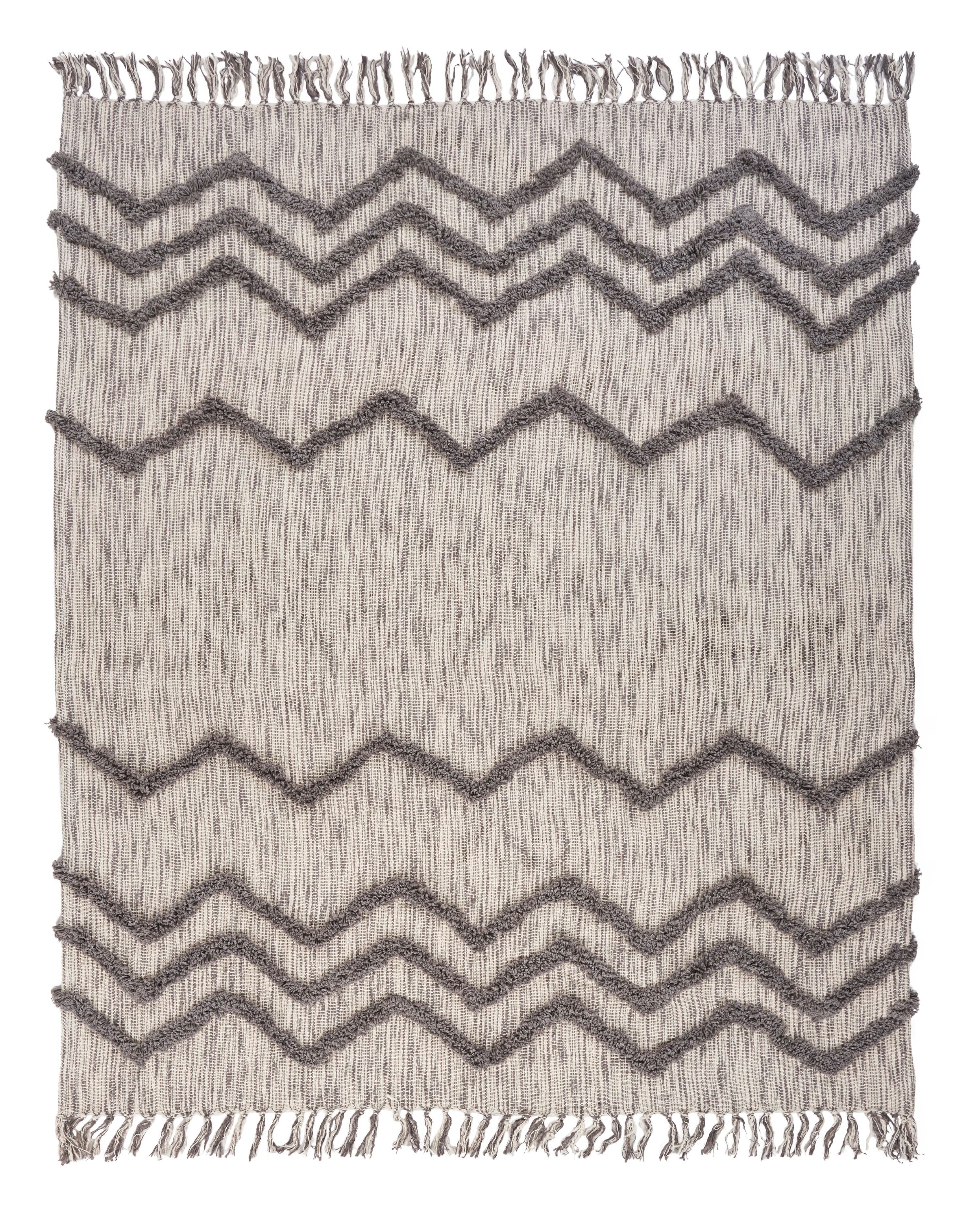 Lr Home Gray Chevron Cotton Throw, 60