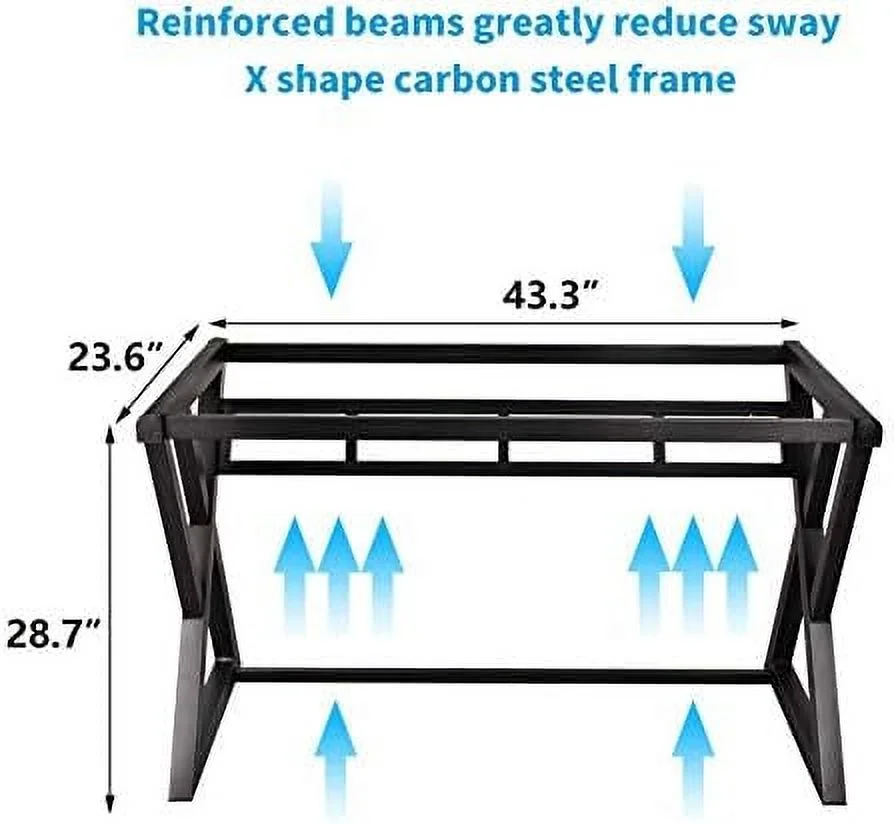CHUJNM Computer Desk with Shelves - Glass Top and Metal Frame White Desk with 2 Tiers Shelves Modern Computer Desk with  Shelves for Home Office (55.1 inch+Shelves)