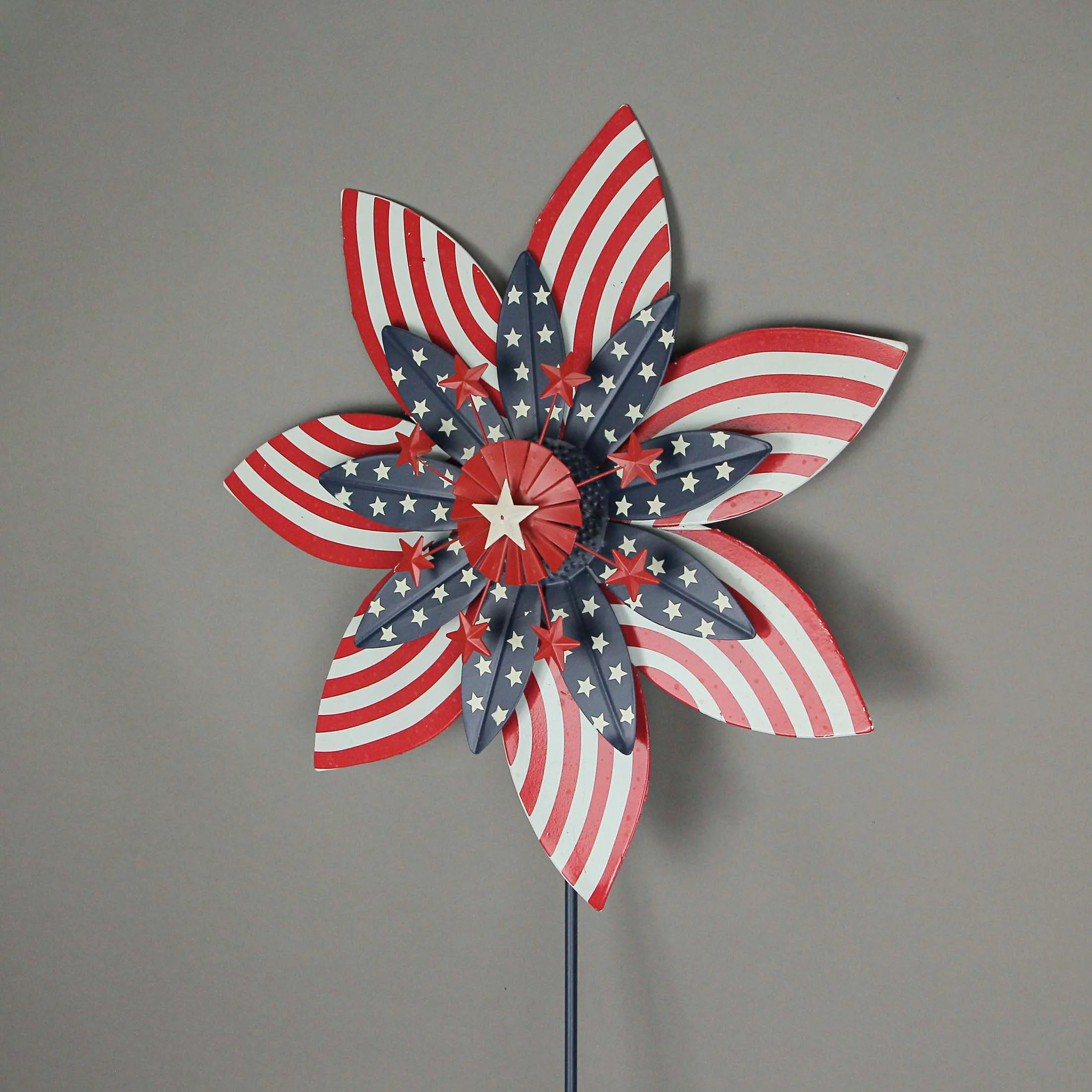 Things2Die4 Stars & Stripes Red White Blue Metal Kinetic Wind Spinner
