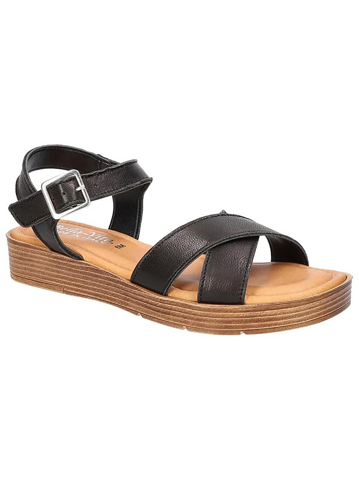 Bella Vita Womens Car-Italy Leather Ankle Strap Wedge Sandals