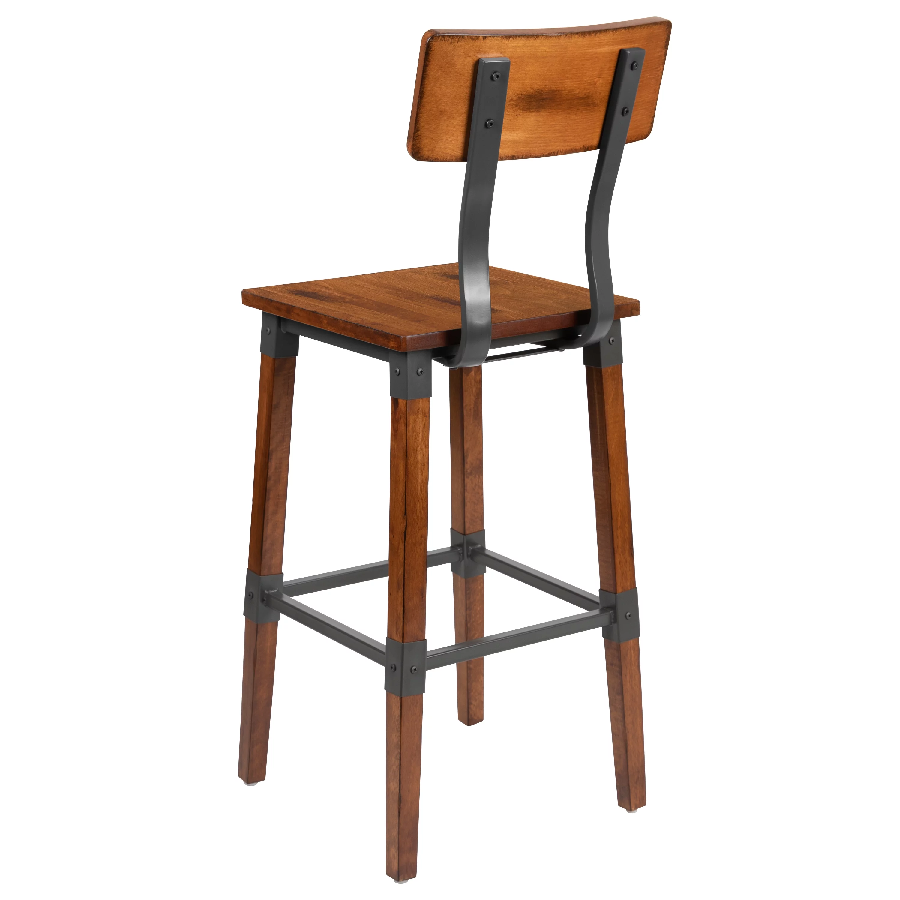 Flash Furniture Jackson Antique Dining Barstool, Walnut, Set of 2