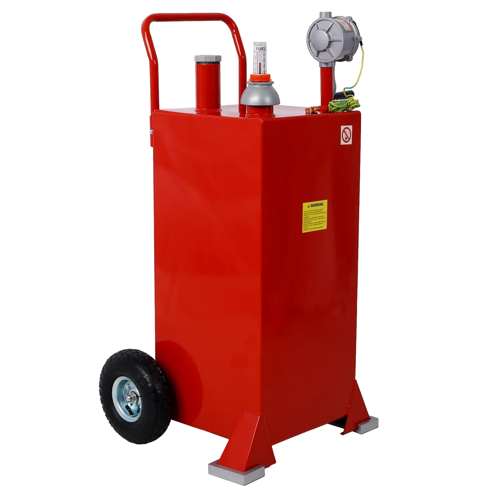 Tabaray 30 Gallon Gas Caddy With Wheels, Fuel Transfer Tank Gasoline Diesel Can Reversible Rotary Hand Siphon Pump, Fuel Storage Tank For Automobiles ATV Car Mowers Tractors Boat Motorcycle(Red)