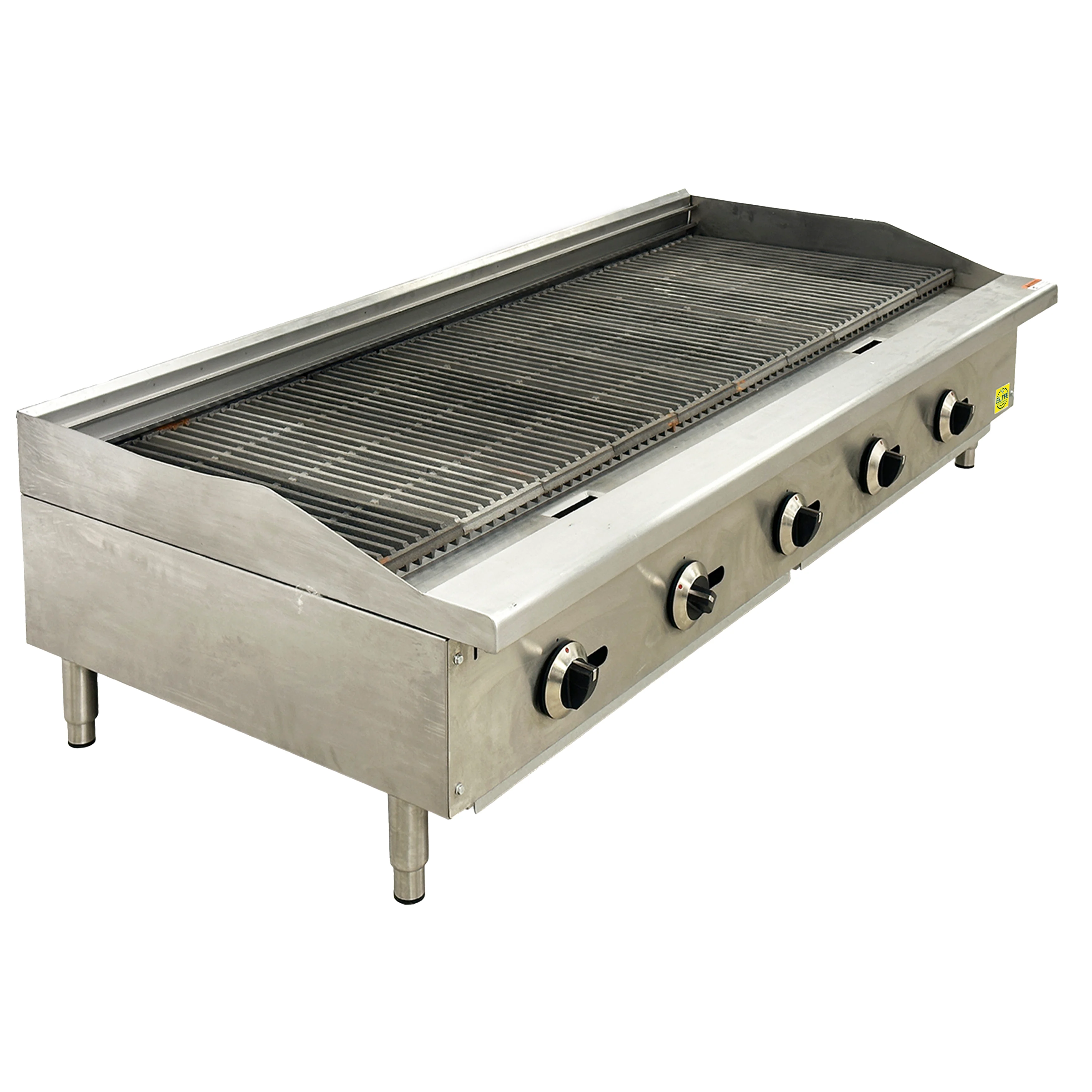 60 in. Commercial Gas 5 Burner Charbroiler 150,000 BTU in Stainless Steel, Heavy Duty Radiant Broiler, NSF Certified