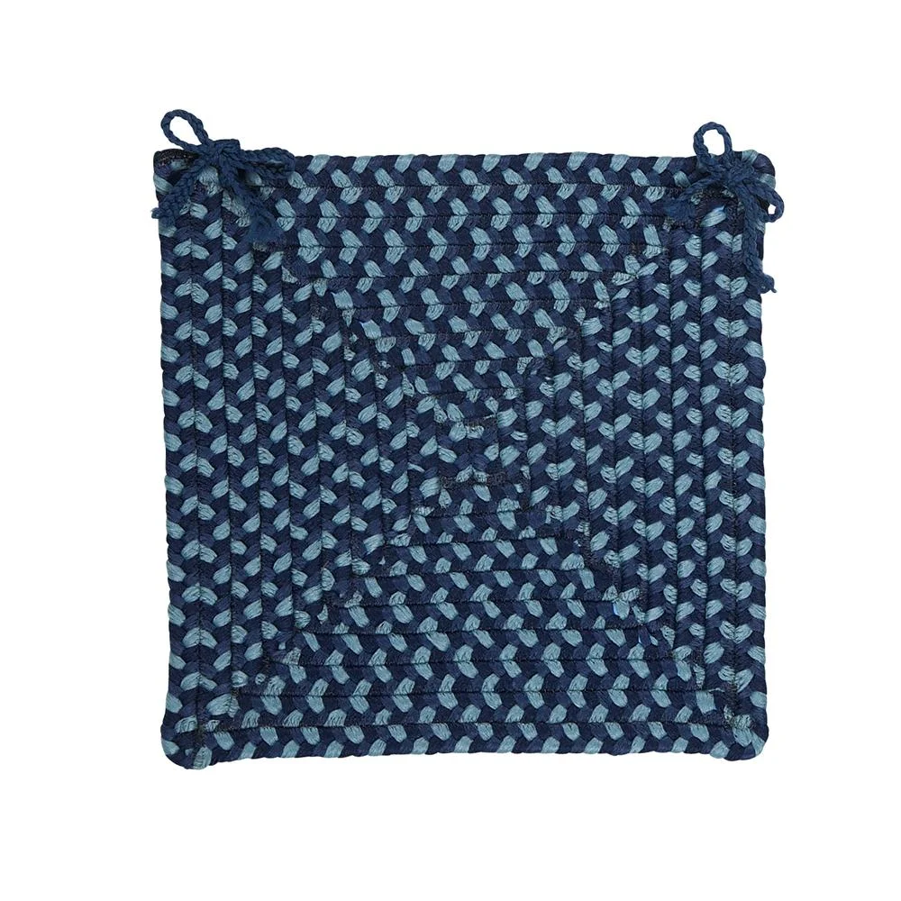 Colonial Mills Set of 4 Blue and White Handmade Braided Stair Tread Reversible Chai Pad 15