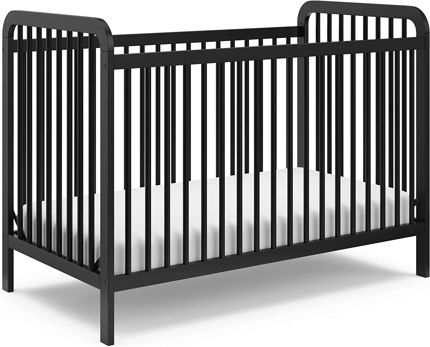 YILAN Pasadena 3-in-1 Convertible Crib (Black) – GREENGUARD Gold Certified, Converts to Daybed and Toddler Bed, Fits Standard Full-Size Crib Mattress, Adjustable Mattress Height
