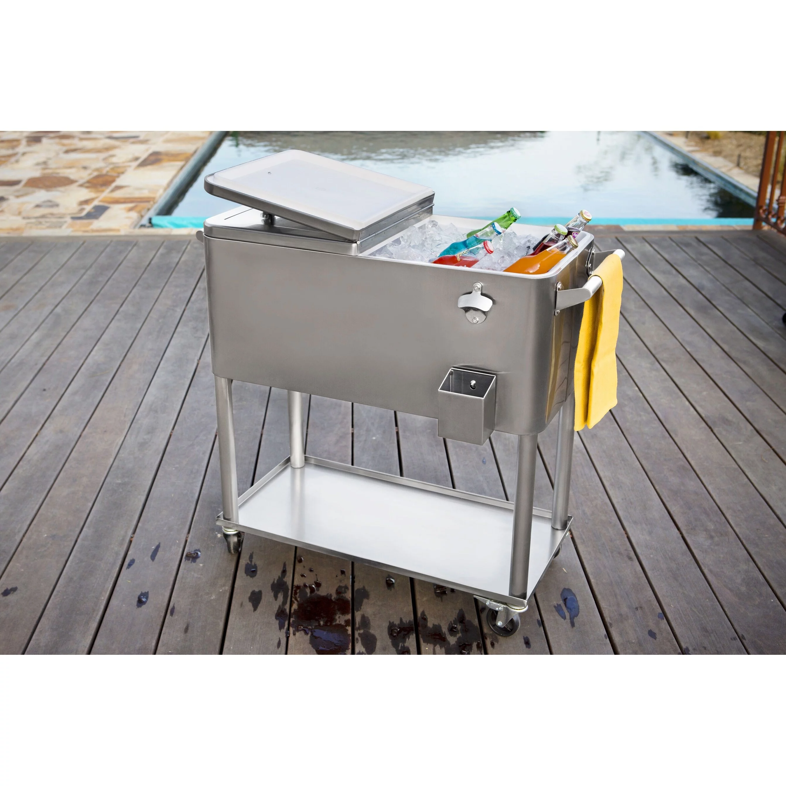Permasteel 80 Qt. Stainless Steel Patio Cooler