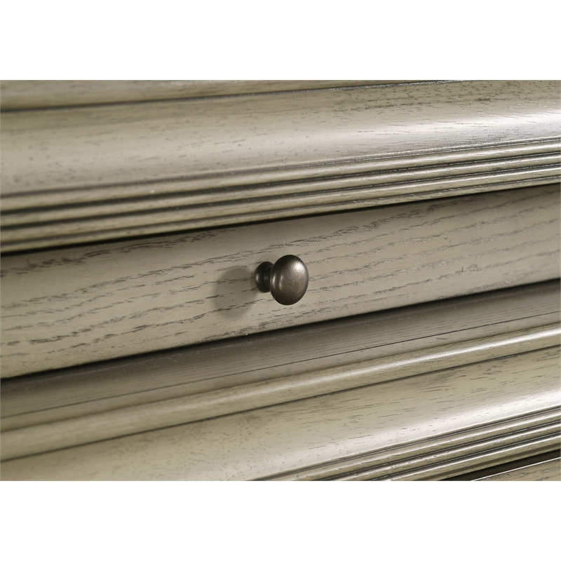 Pemberly Row 3-drawer Wood Nightstand Bedside Table with LED Rustic Beige