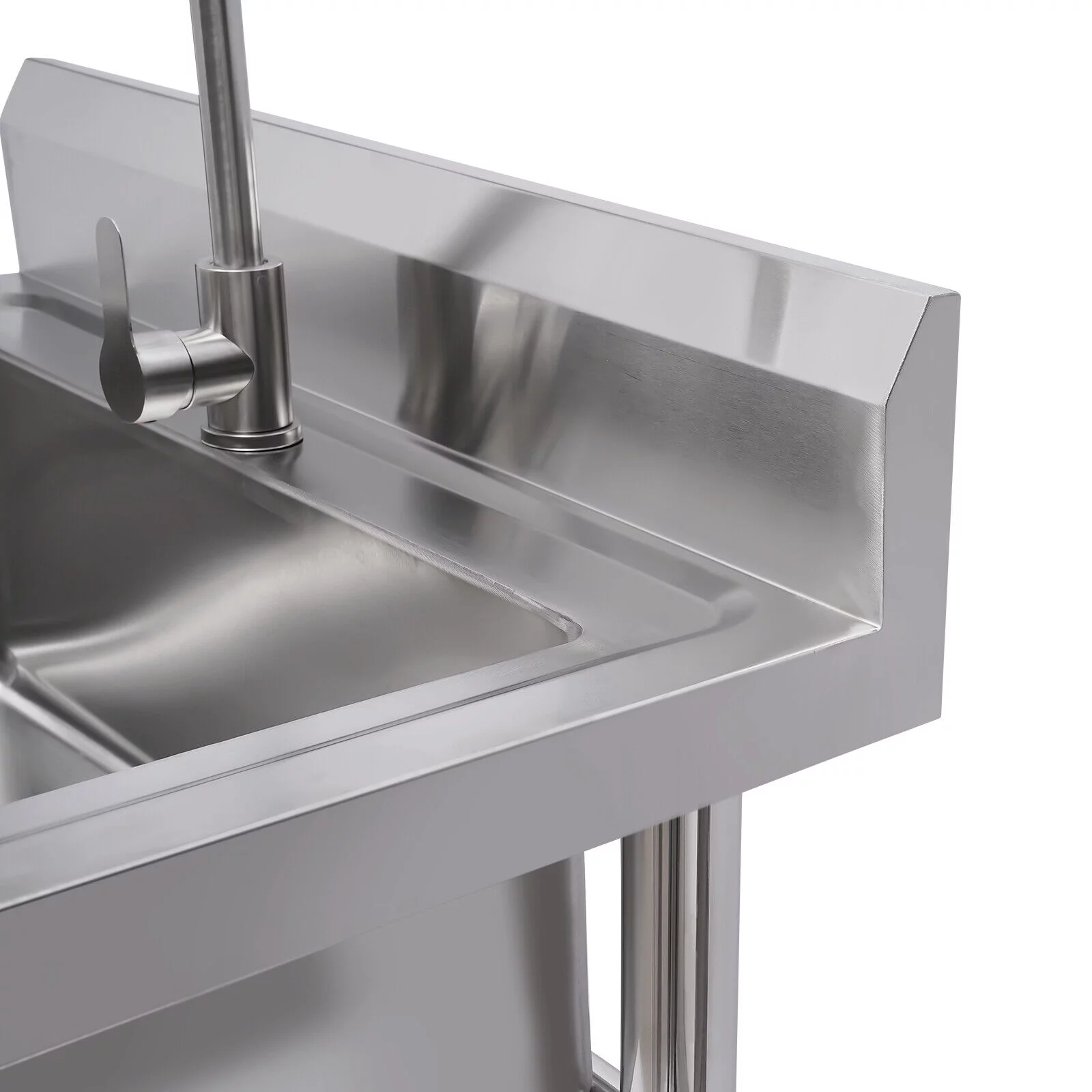 Miumaeov Stainless Steel Commercial Sink with Single Compartment Free Standing Kitchen Prep & Utility Sink With Faucet