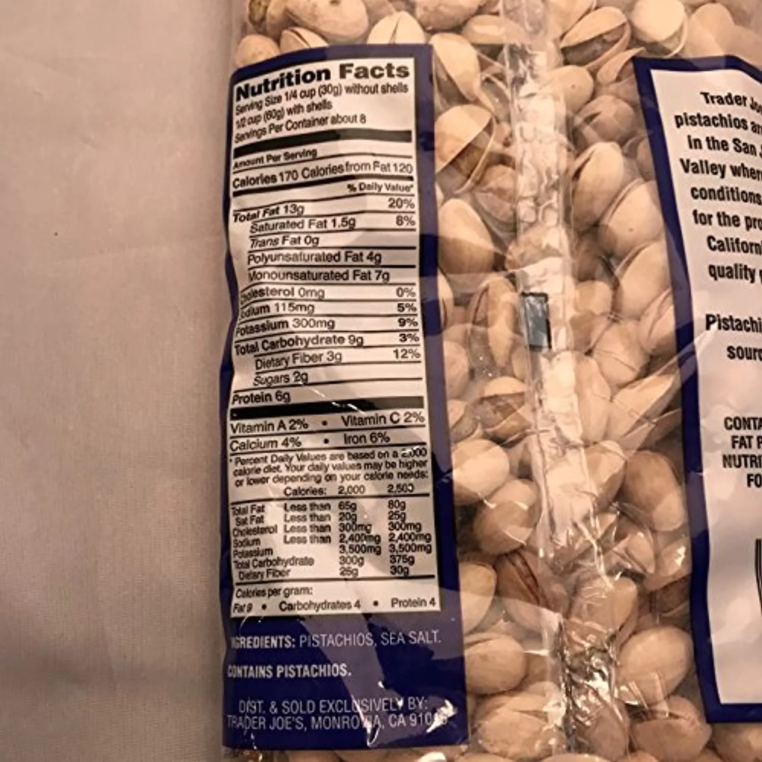 Tj Dry Roasted And Salted Pistachios 2 Bags 32 Oz Total (2 Pack)