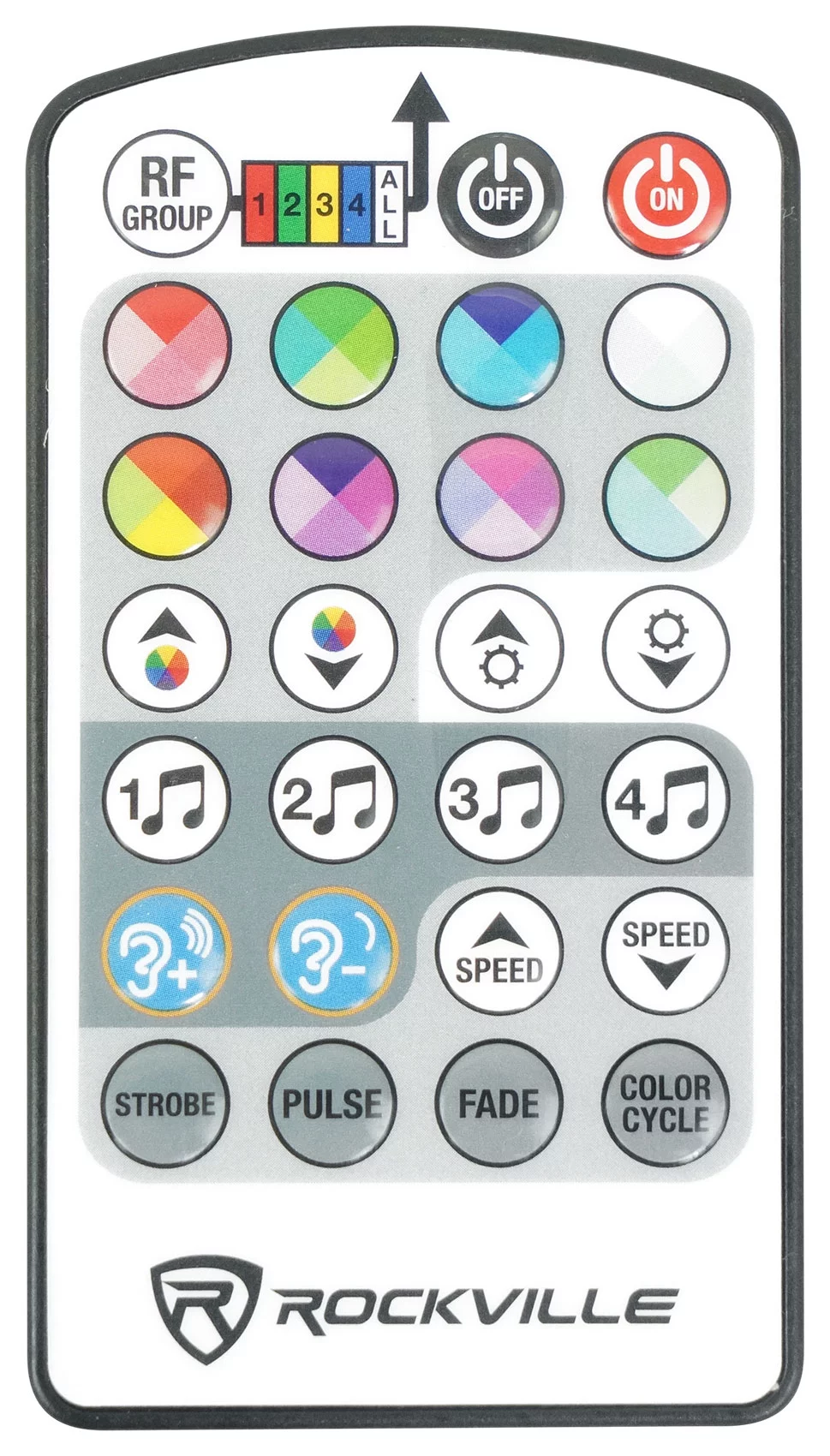 (3) Rockville MINI RF4 RGBWA+UV DMX DJ/Party LED Wash Lights+4-Ch. RF Par Remote