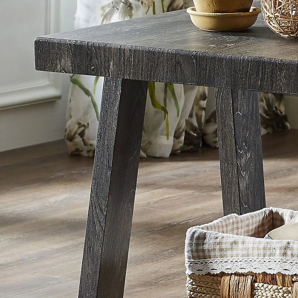 DremFaryoyo Athens Contemporary Two-Tone Wood  End Table in Weathered Walnut and Gray