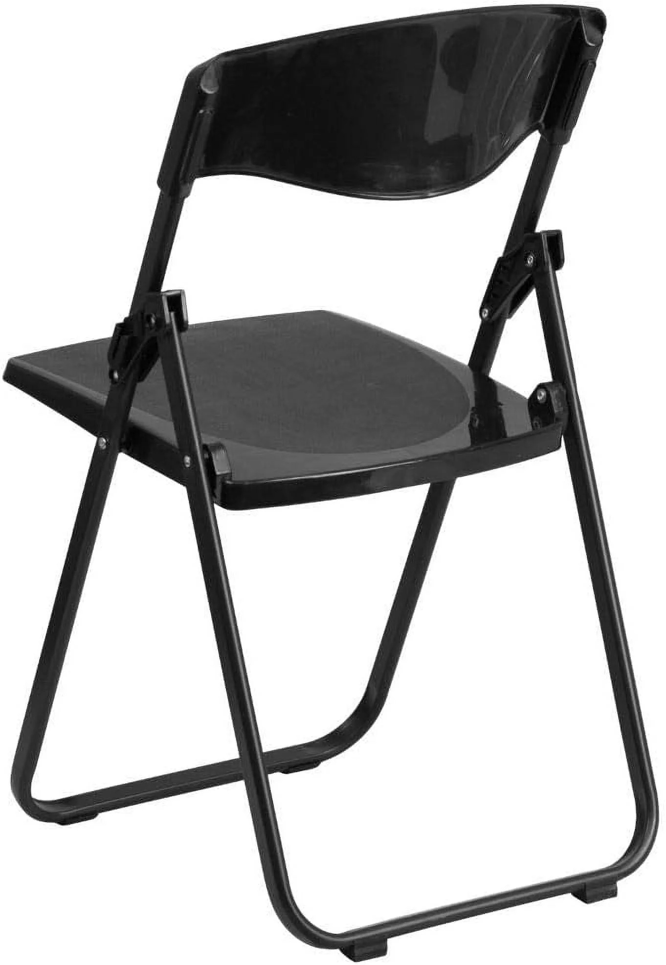 2 Pack HERCULES Series 500 Lb. Capacity Heavy Duty Black Plastic Folding Chair With Built-In Ganging Brackets
